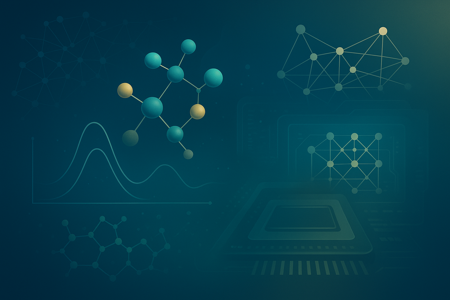 Molecular and machine-learning research illustration
